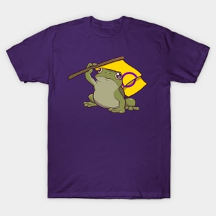 Intersex Pride Flag-Holding Frog T-Shirt